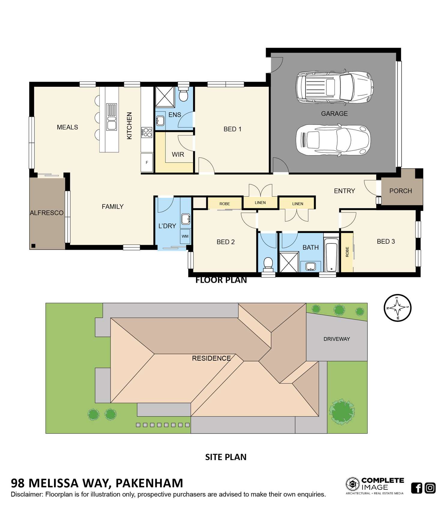 Floorplan of Homely house listing, 98 Melissa Way, Pakenham VIC 3810