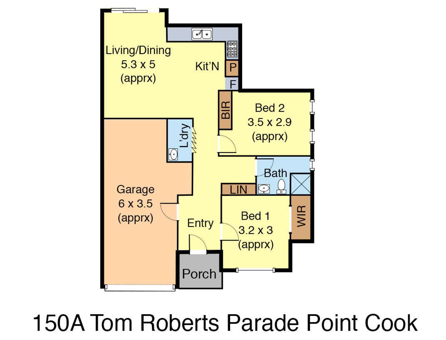 Floorplan of Homely unit listing, 150 Tom Roberts Parade, Point Cook VIC 3030
