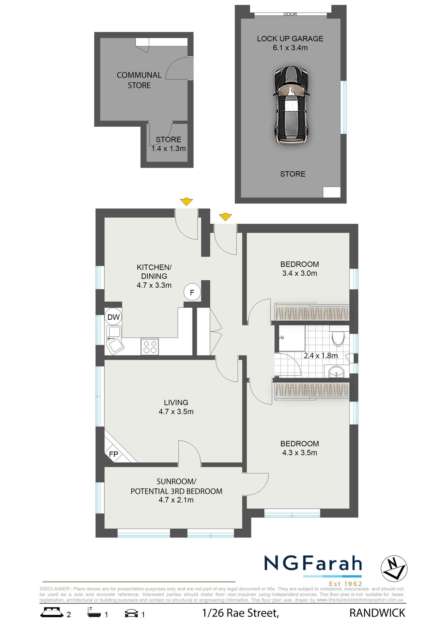 Floorplan of Homely apartment listing, 1/26 Rae Street, Randwick NSW 2031