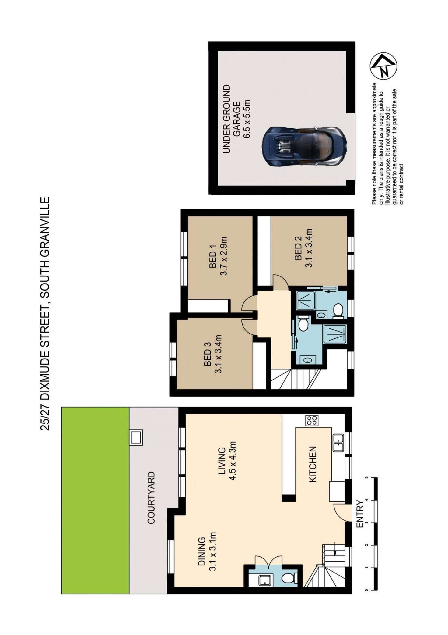 Floorplan of Homely townhouse listing, 3/25-27 Dixmude Street, Granville NSW 2142