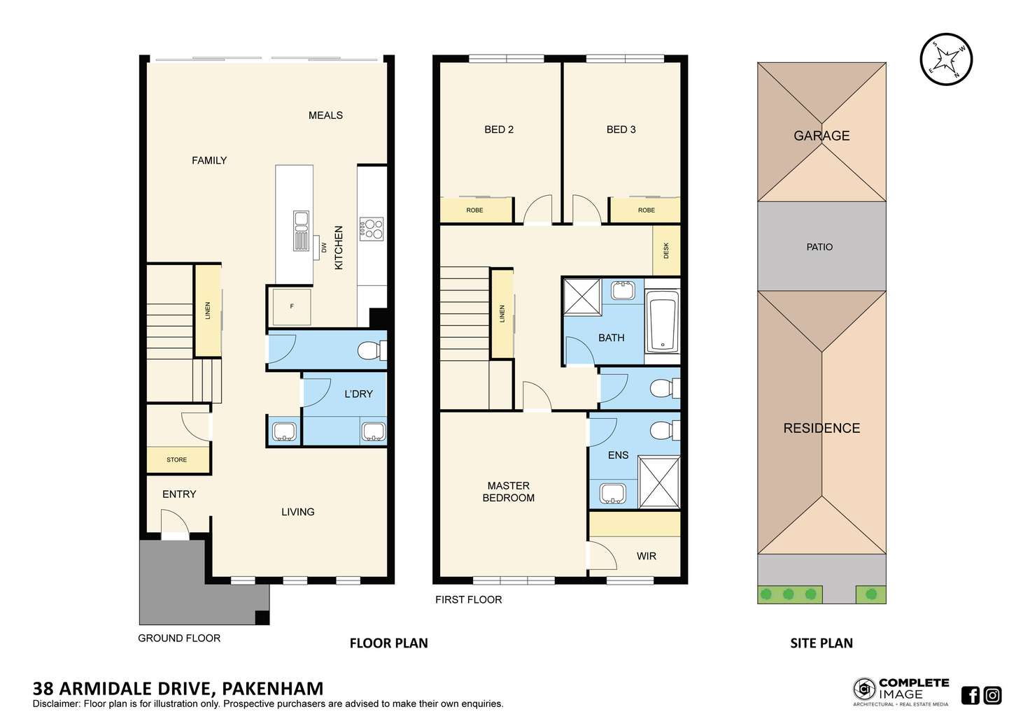 Floorplan of Homely townhouse listing, 56 Armidale Drive, Pakenham VIC 3810