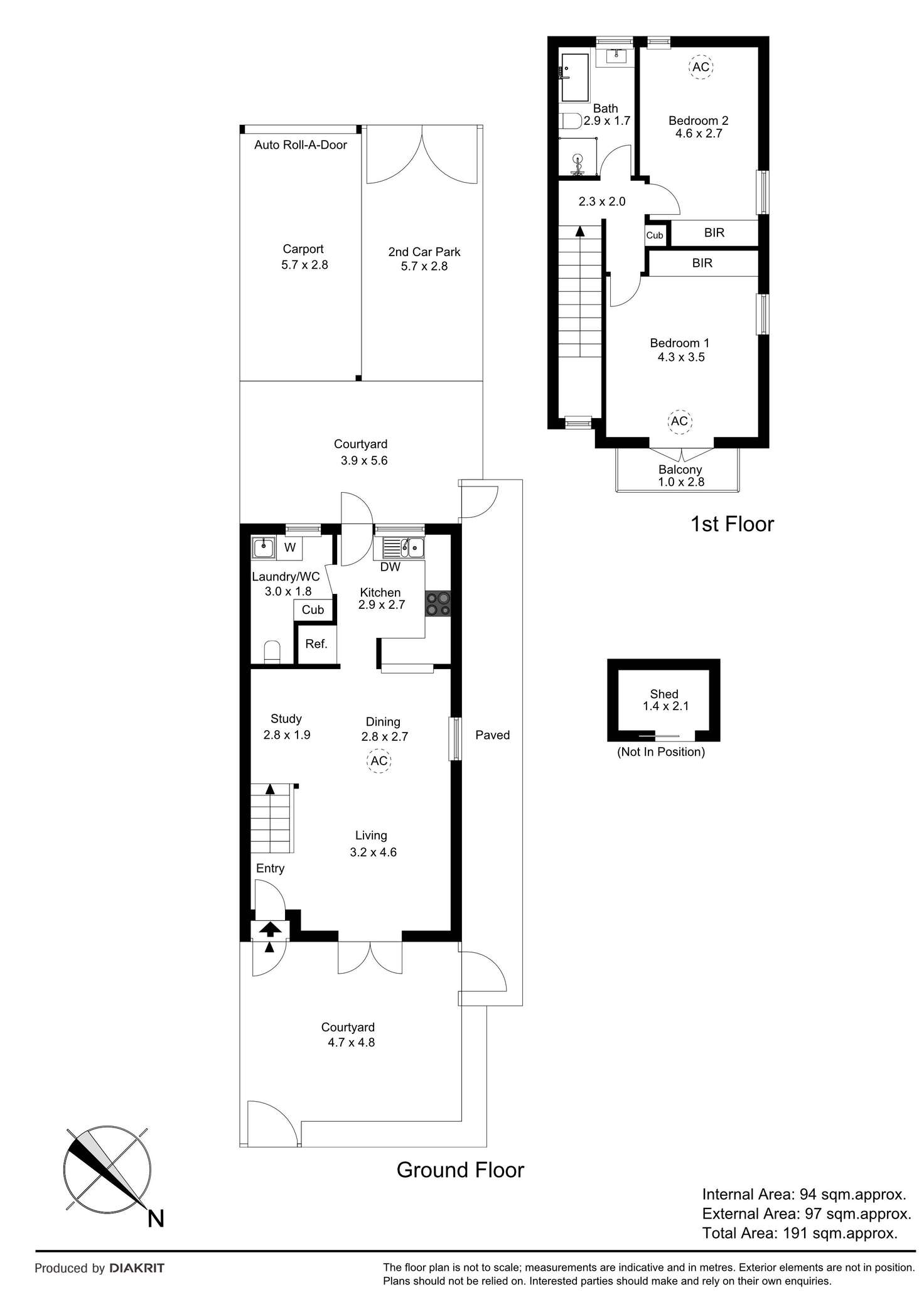 Floorplan of Homely townhouse listing, 2/3a Hughes Avenue, Kensington SA 5068