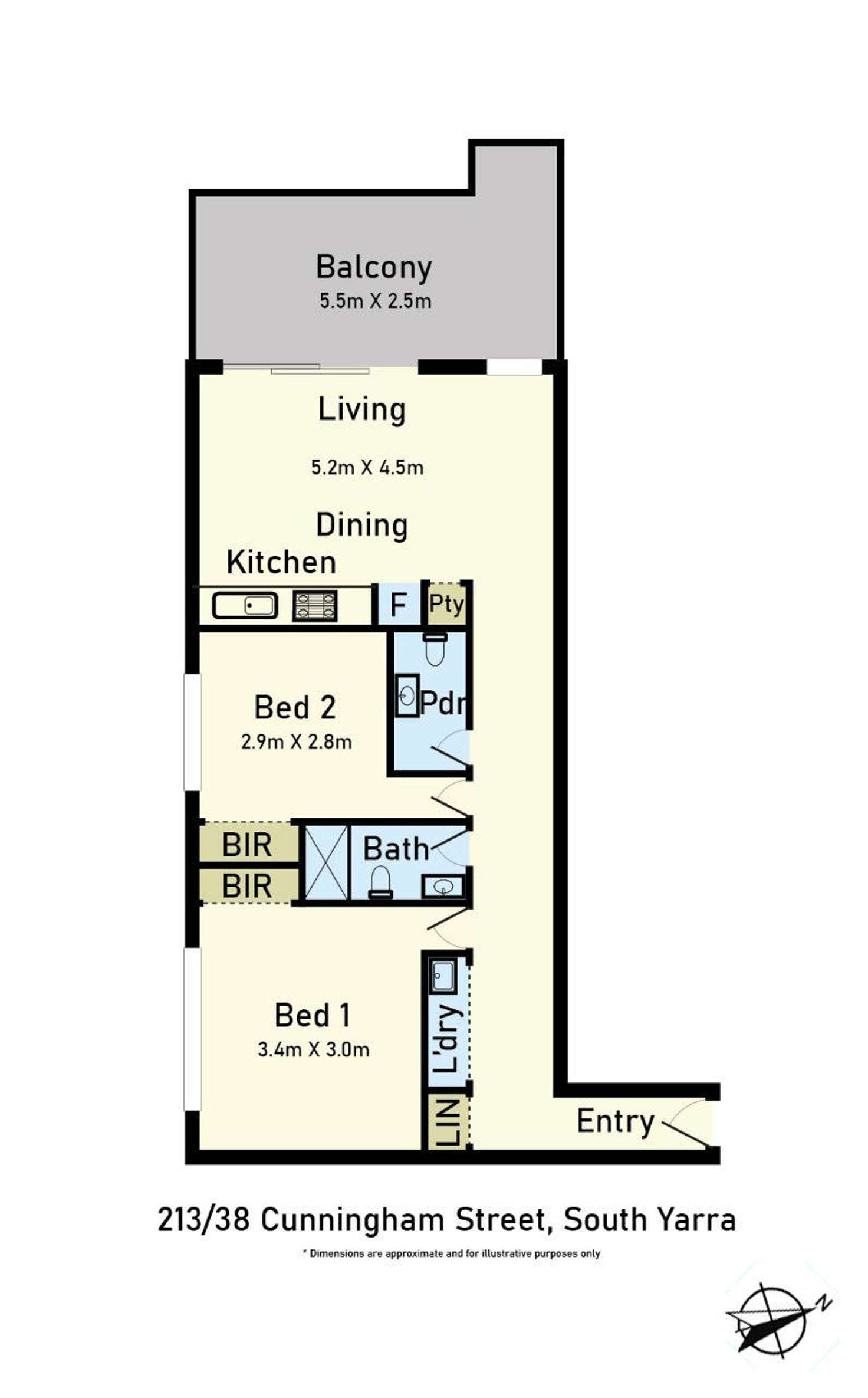 Floorplan of Homely apartment listing, 213/38 Cunningham Street, South Yarra VIC 3141