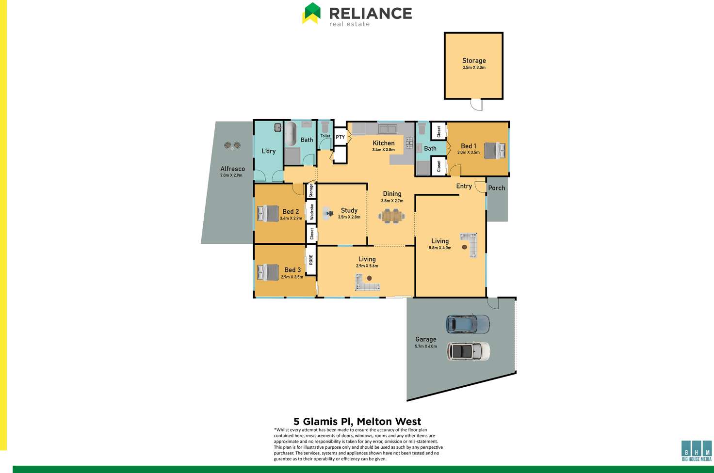 Floorplan of Homely house listing, 5 Glamis Place, Melton West VIC 3337