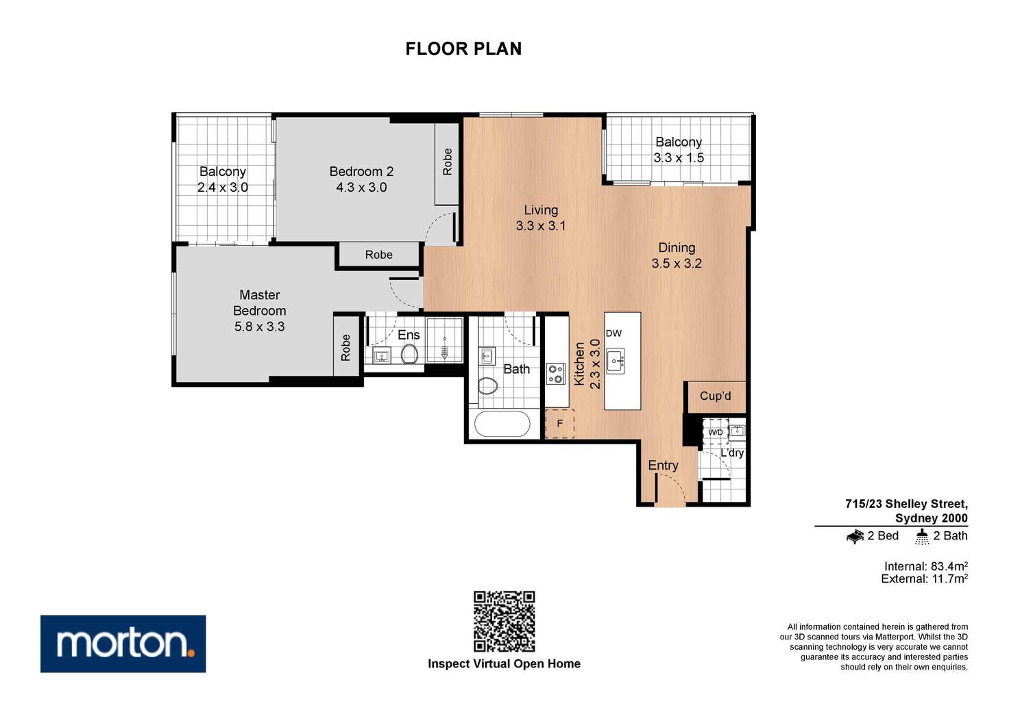 Floorplan of Homely apartment listing, 715/23 Shelley Street, Sydney NSW 2000