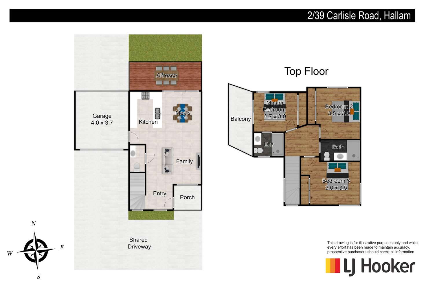 Floorplan of Homely unit listing, 2/39 Carlisle Road, Hallam VIC 3803
