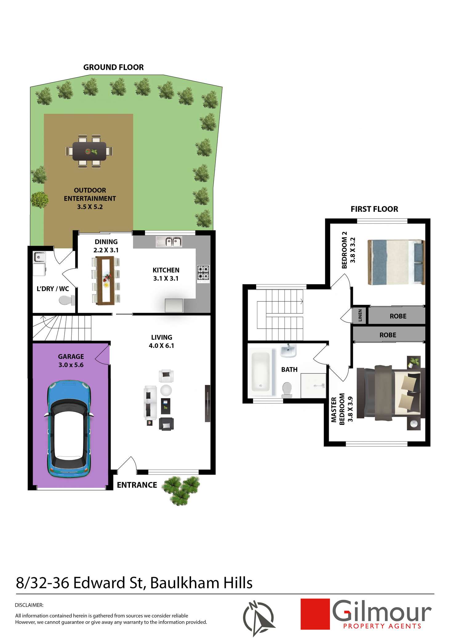 Floorplan of Homely townhouse listing, 8/32-36 Edward Street, Baulkham Hills NSW 2153