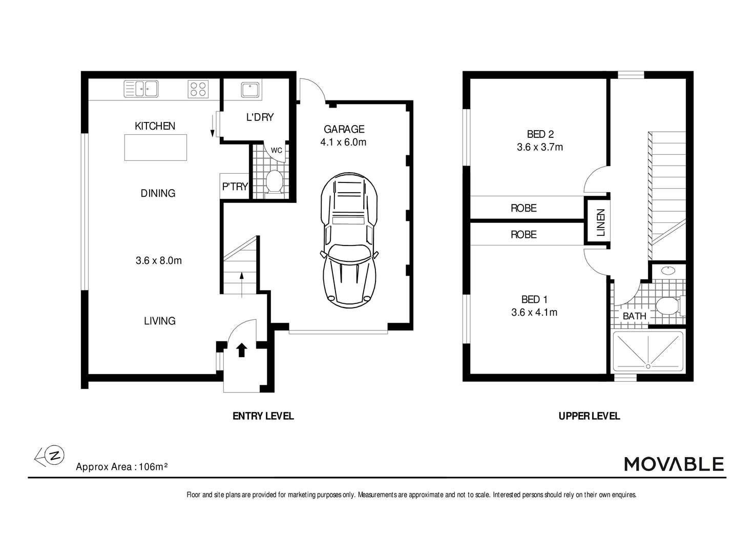 Floorplan of Homely townhouse listing, 2/25 Mort Street, Shortland NSW 2307