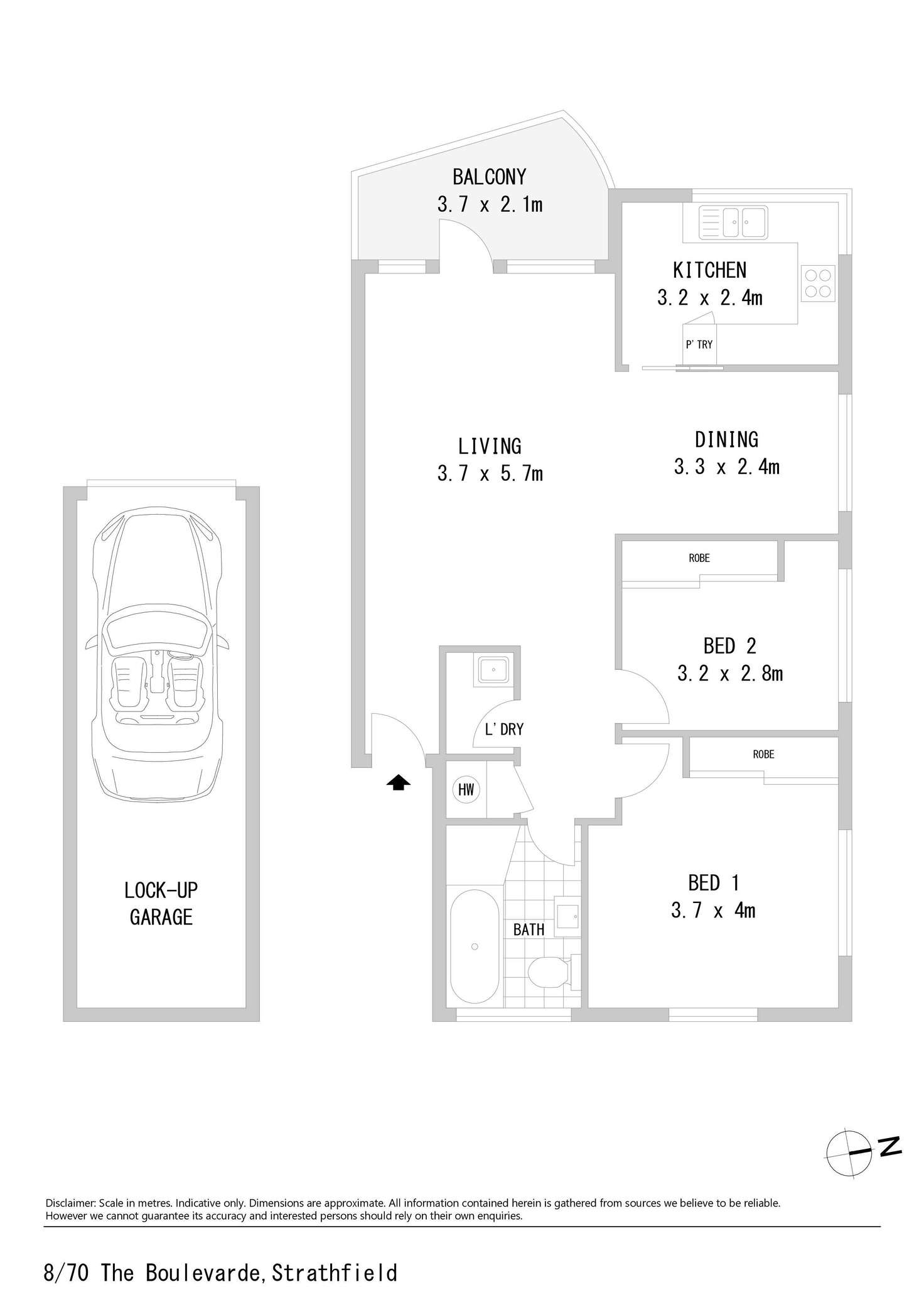 Floorplan of Homely apartment listing, 8/70-74 The Boulevarde, Strathfield NSW 2135