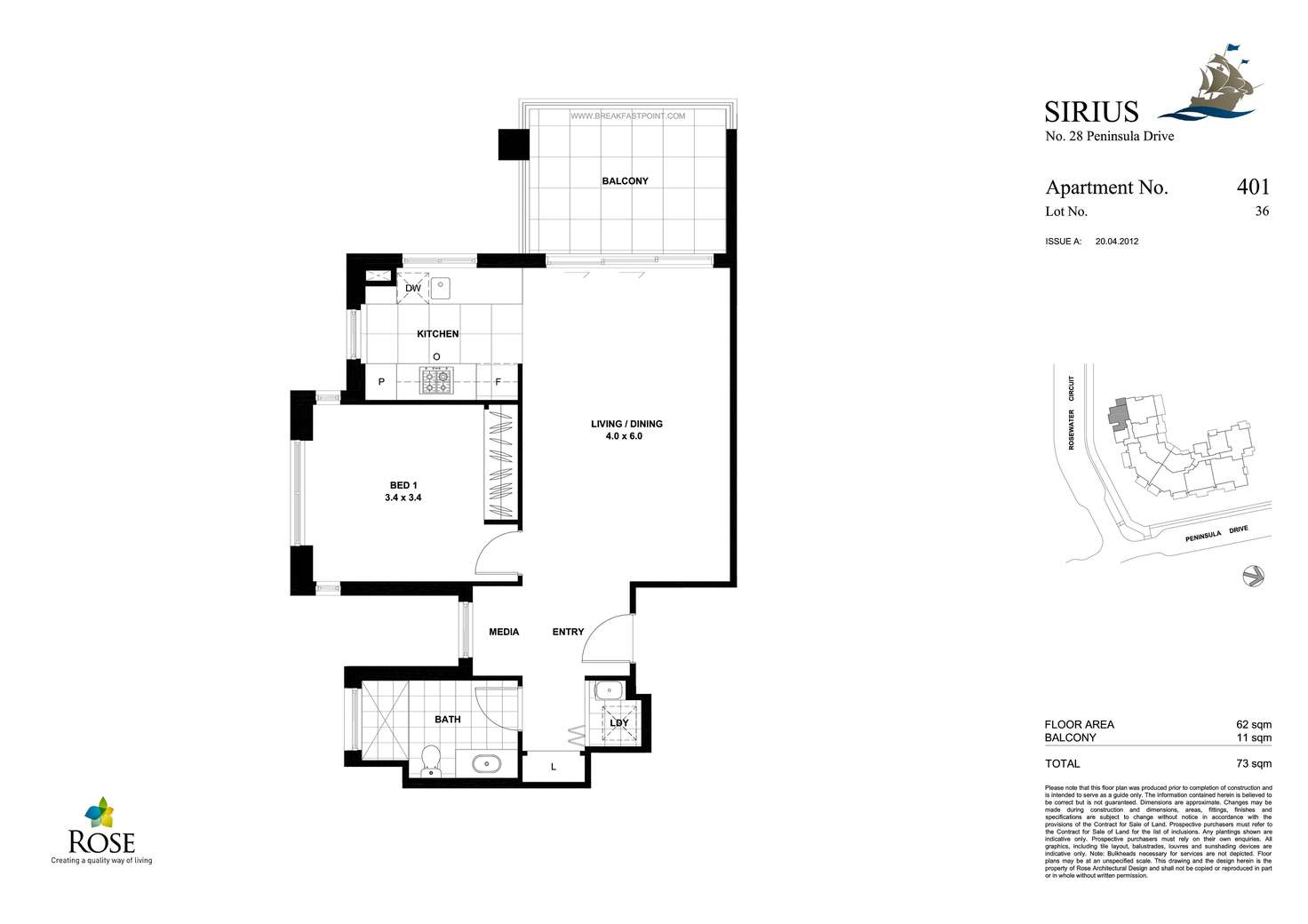 Floorplan of Homely apartment listing, 401/28 Peninsula Drive, Breakfast Point NSW 2137