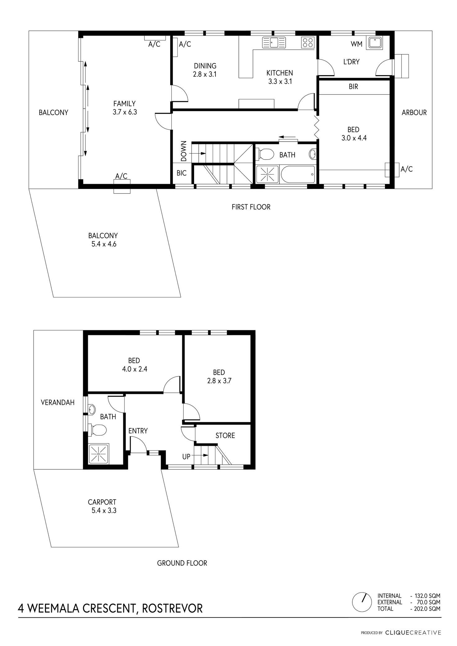 Floorplan of Homely house listing, 4 Weemala Crescent, Rostrevor SA 5073