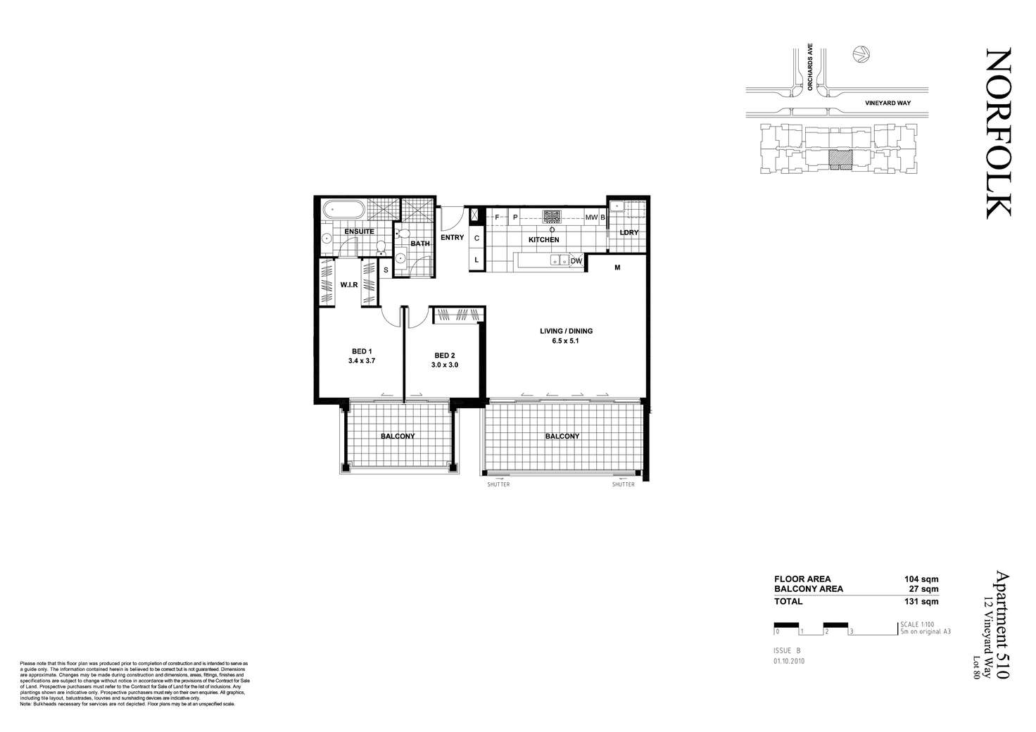 Floorplan of Homely apartment listing, 510/10-16 Vineyard Way, Breakfast Point NSW 2137