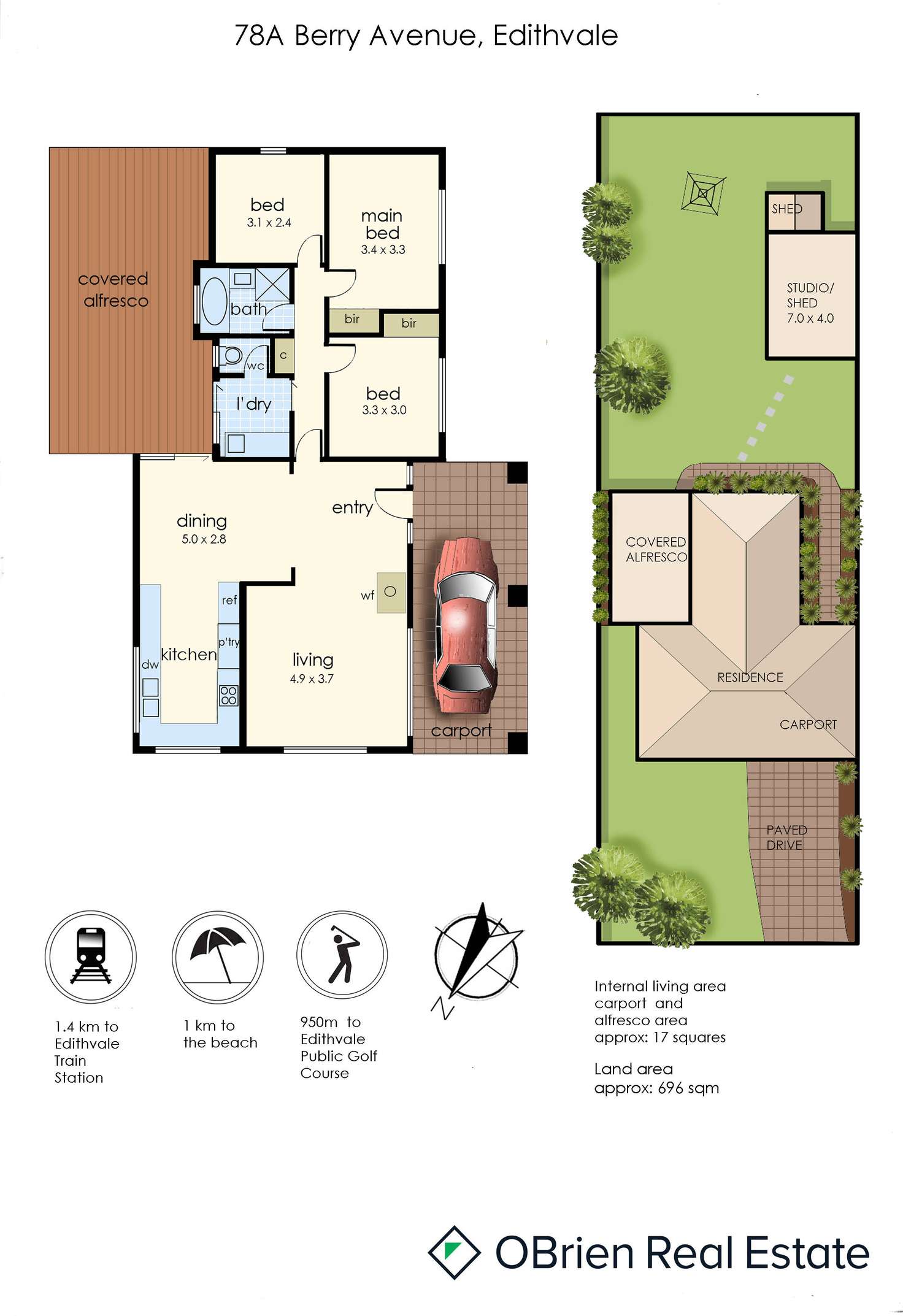 Floorplan of Homely house listing, 78A Berry Avenue, Edithvale VIC 3196