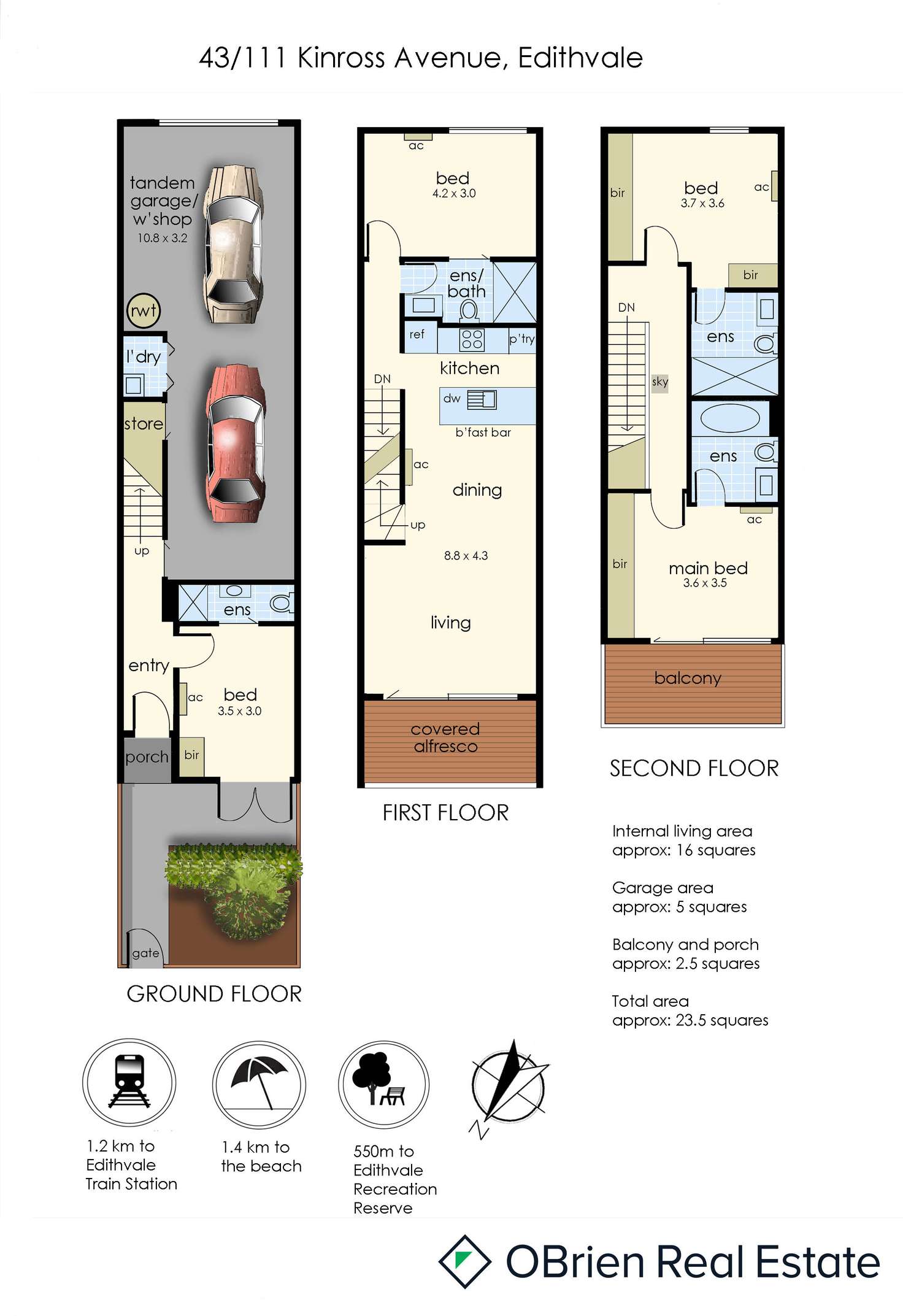 Floorplan of Homely townhouse listing, 43/111 Kinross Avenue, Edithvale VIC 3196