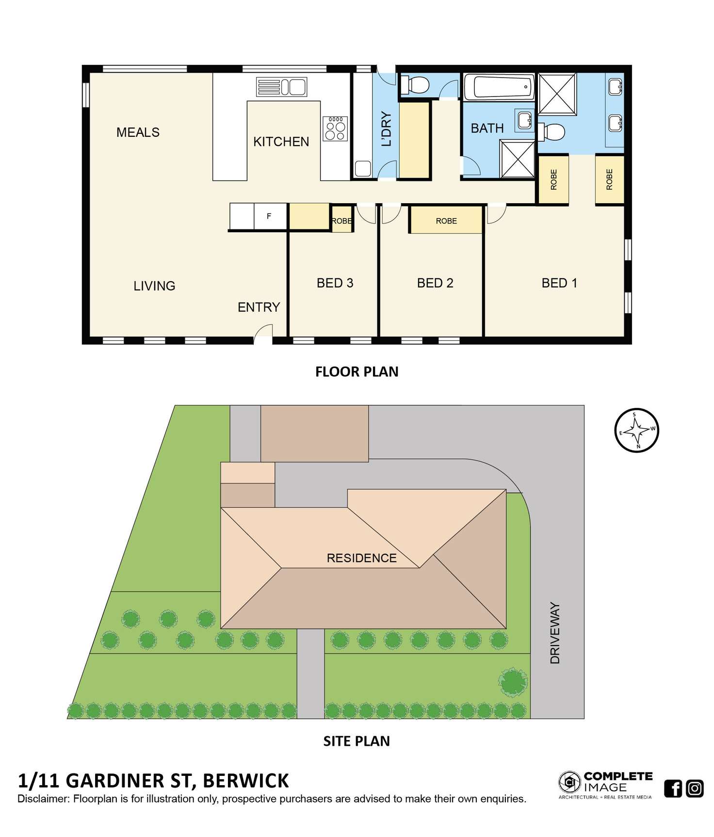 Floorplan of Homely unit listing, 1/11 Gardiner Street, Berwick VIC 3806