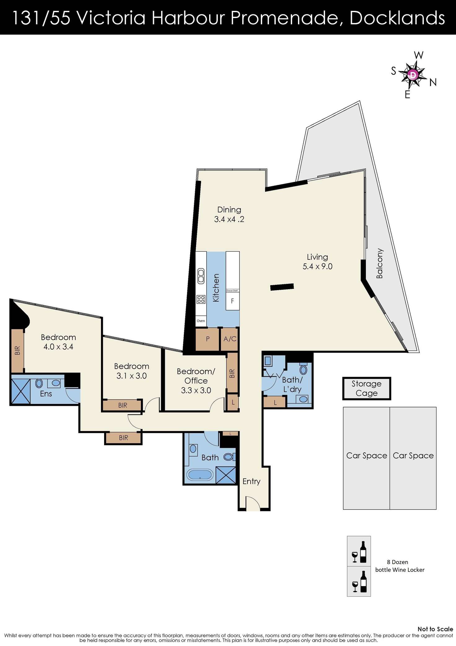 Floorplan of Homely apartment listing, 131/55 Victoria Harbour Promenade, Docklands VIC 3008