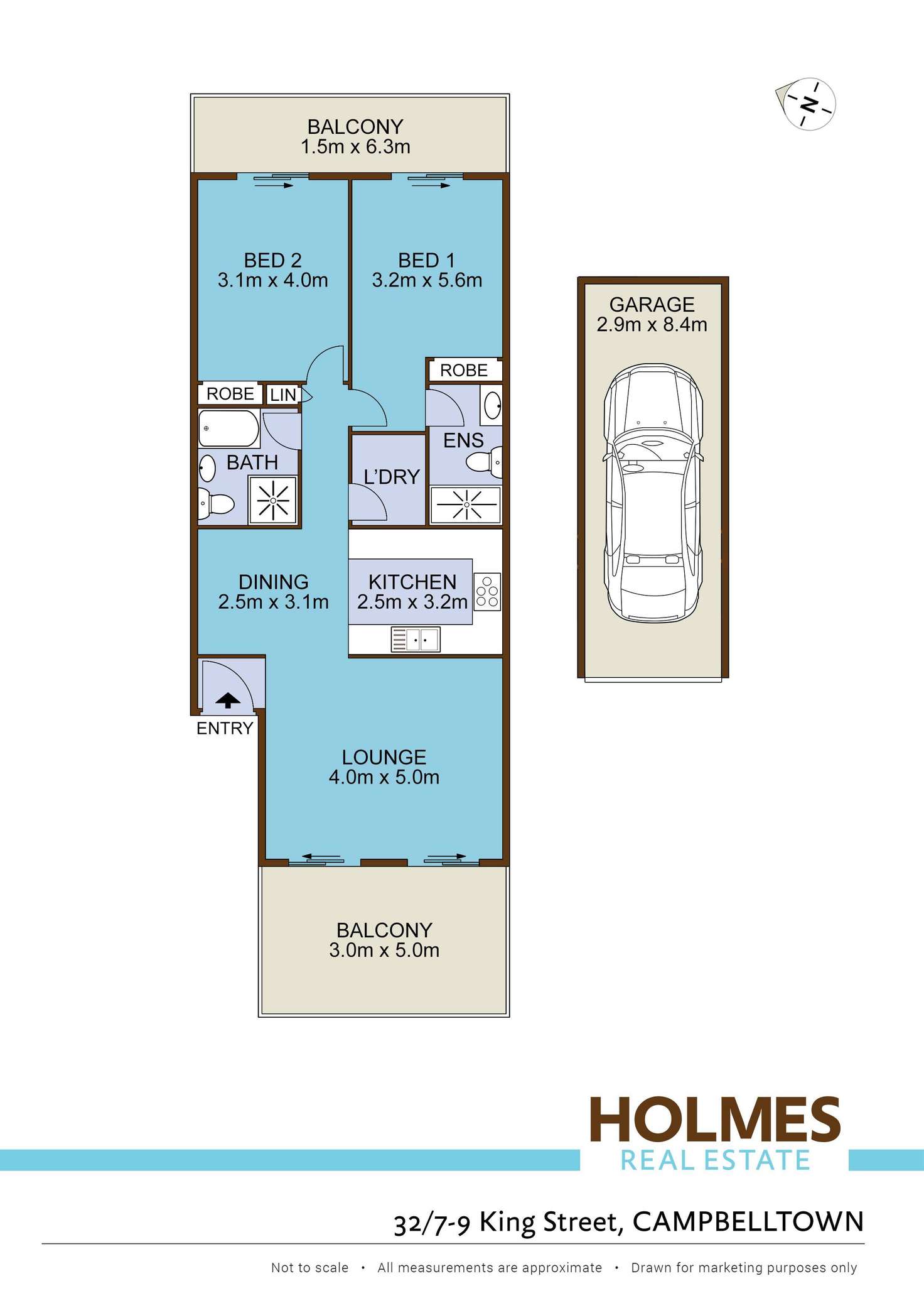 Floorplan of Homely apartment listing, 32/7-9 King Street, Campbelltown NSW 2560