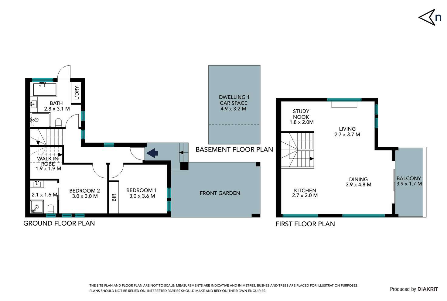 Floorplan of Homely townhouse listing, 1/11 Clarendon Street, Thornbury VIC 3071