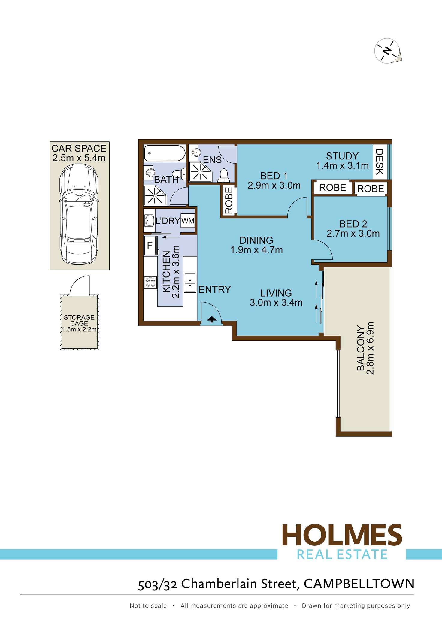 Floorplan of Homely apartment listing, 503/32 Chamberlain Street, Campbelltown NSW 2560