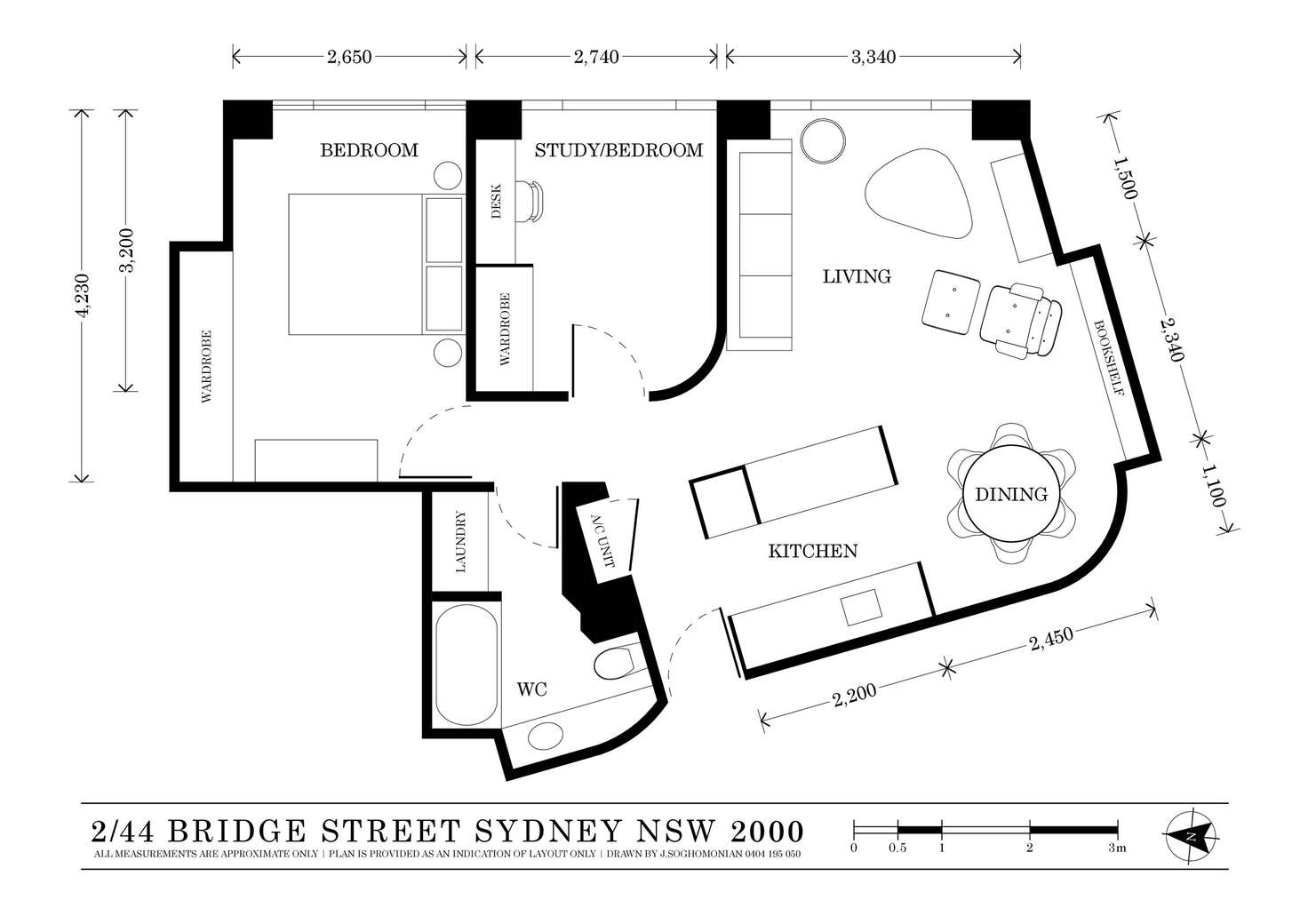 Floorplan of Homely apartment listing, 2/44 Bridge Street, Sydney NSW 2000