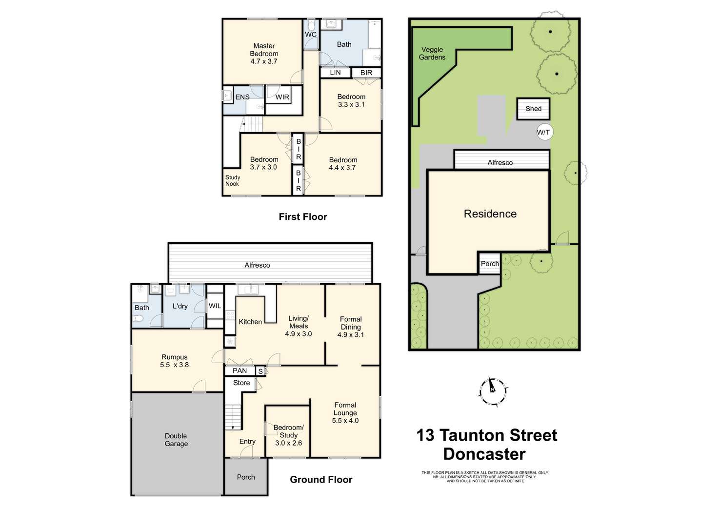 Floorplan of Homely house listing, 13 Taunton Street, Doncaster East VIC 3109