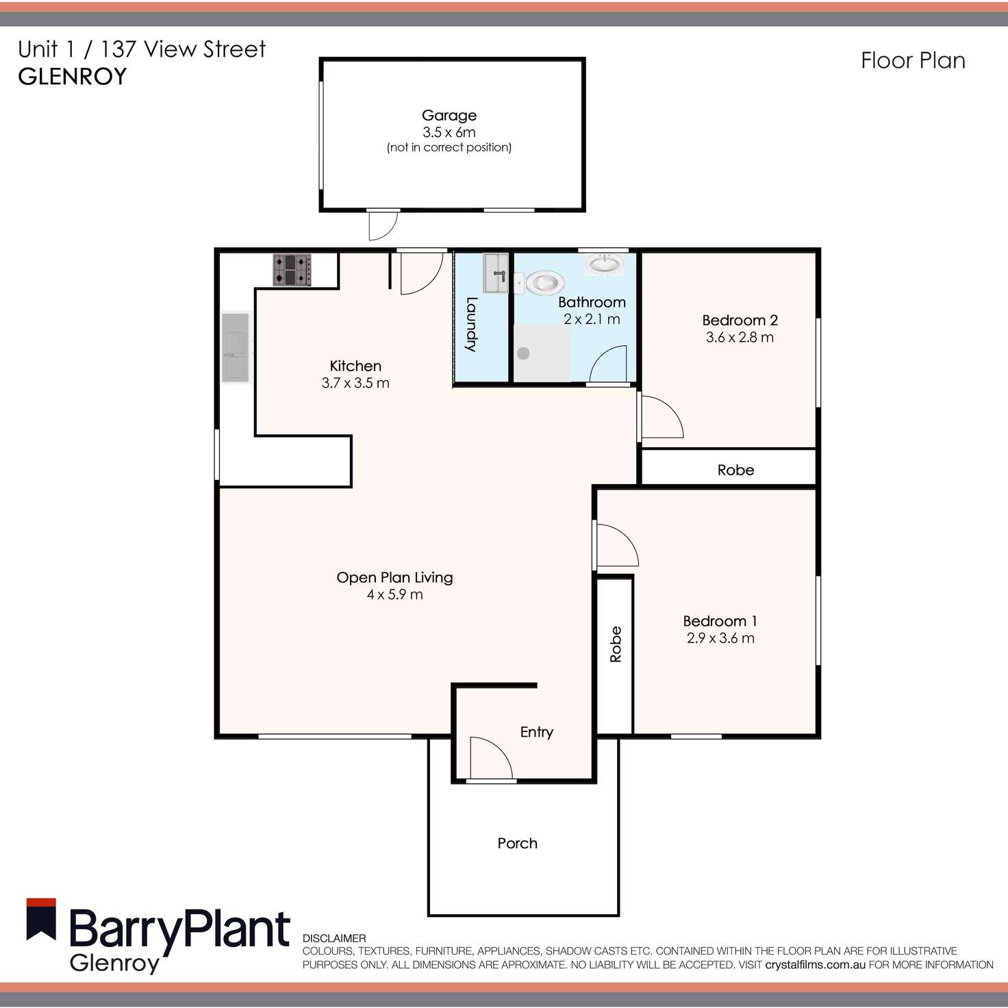 Floorplan of Homely unit listing, 1/137 View Street, Glenroy VIC 3046