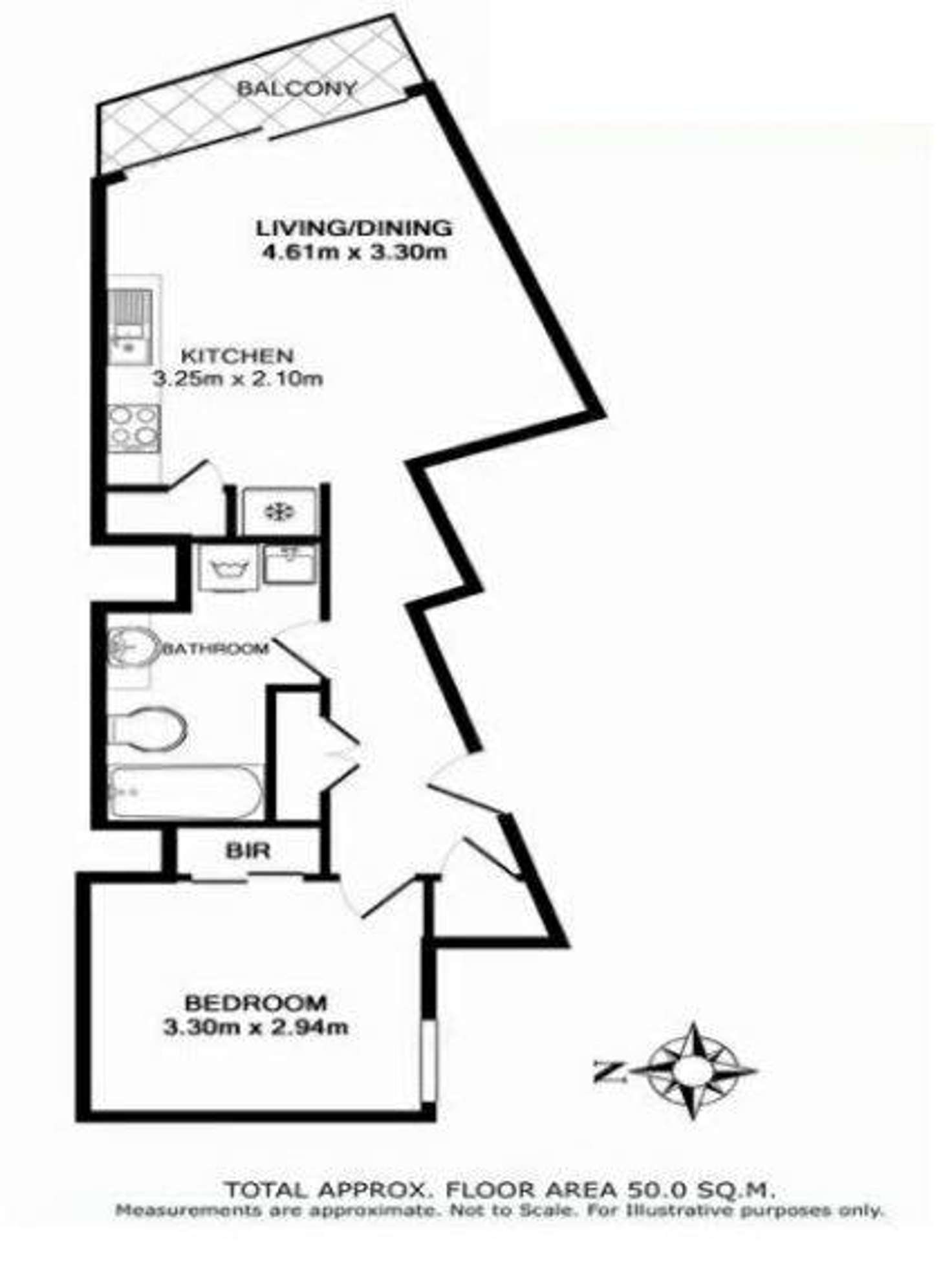 Floorplan of Homely apartment listing, 7/849 George Street, Sydney NSW 2000