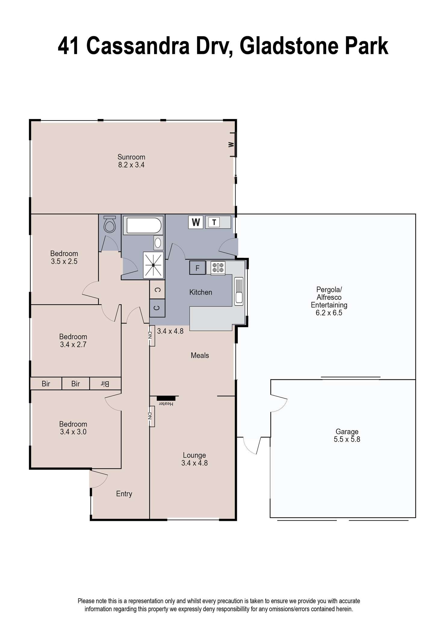 Floorplan of Homely house listing, 41 Cassandra Drive, Gladstone Park VIC 3043
