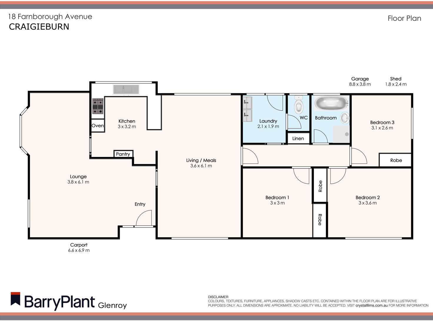 Floorplan of Homely house listing, 18 Farnborough Avenue, Craigieburn VIC 3064