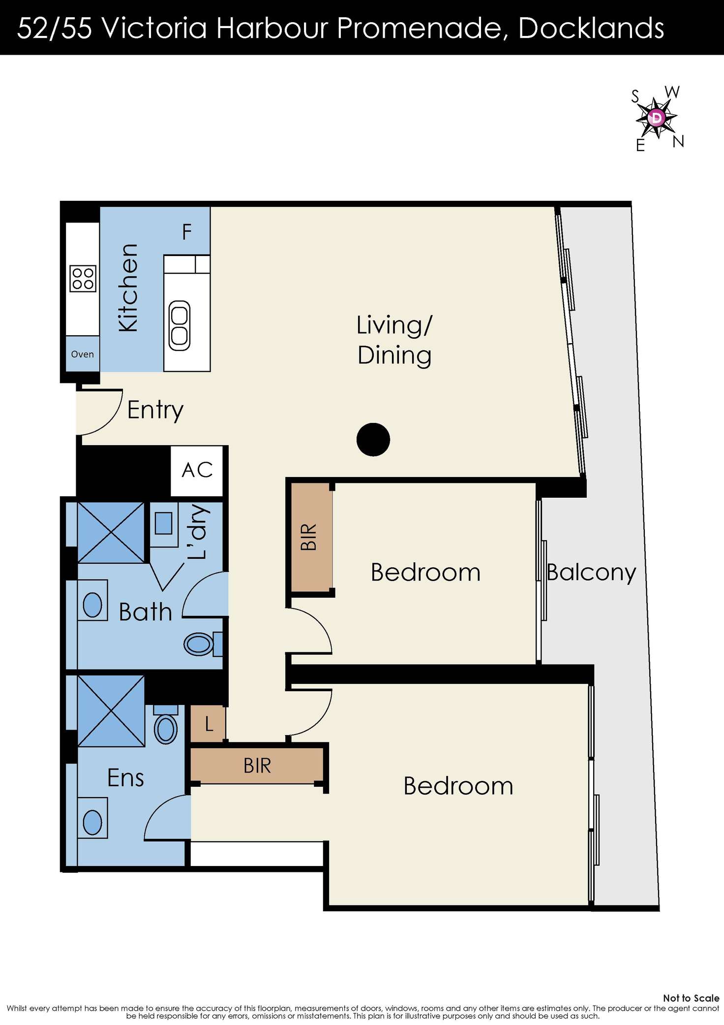 Floorplan of Homely apartment listing, 52/55 Victoria Harbour Promenade, Docklands VIC 3008