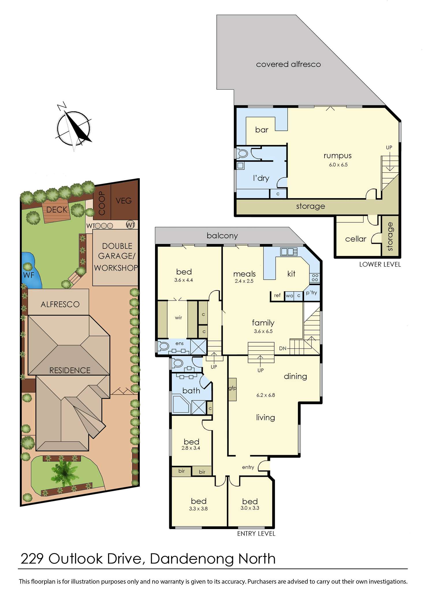 Floorplan of Homely house listing, 229 Outlook Drive, Dandenong North VIC 3175