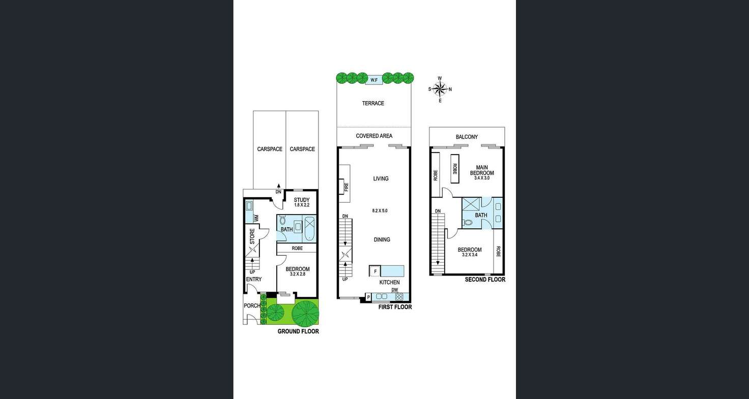 Floorplan of Homely townhouse listing, 18 Carroll Street, Richmond VIC 3121