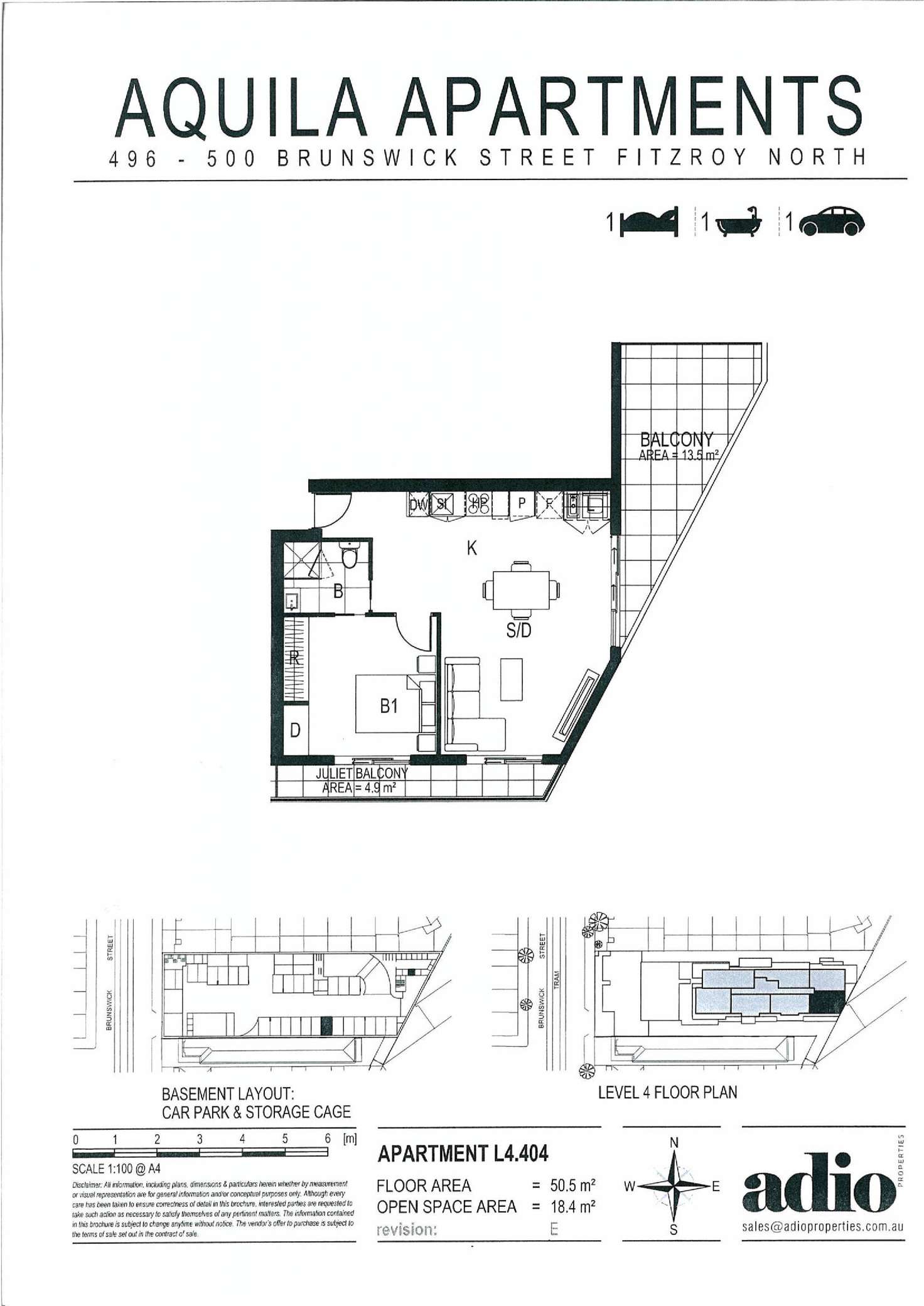 Floorplan of Homely apartment listing, 404/496-500 Brunswick Street, Fitzroy North VIC 3068