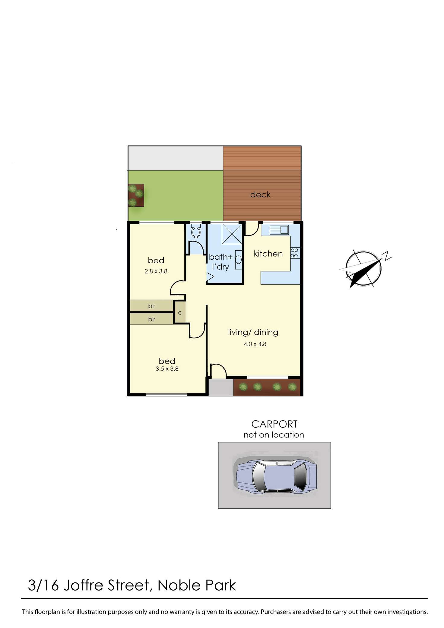 Floorplan of Homely unit listing, 3/16 Joffre Street, Noble Park VIC 3174