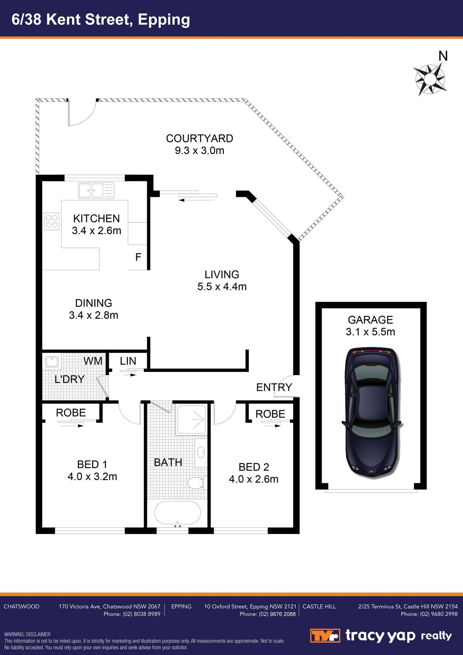 Floorplan of Homely unit listing, 6/38 Kent Street, Epping NSW 2121