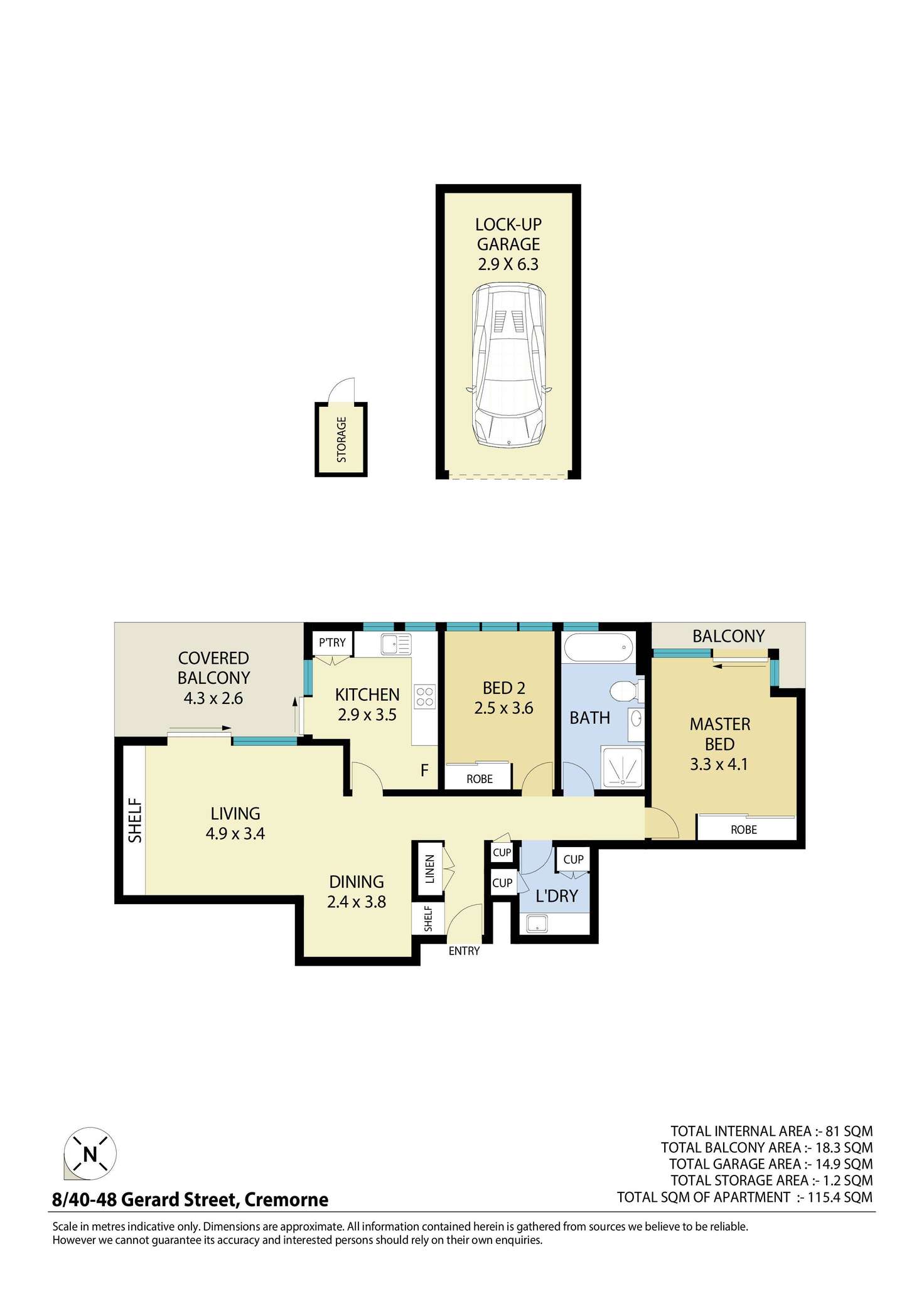 Floorplan of Homely apartment listing, 8/40 Gerard Street, Cremorne NSW 2090