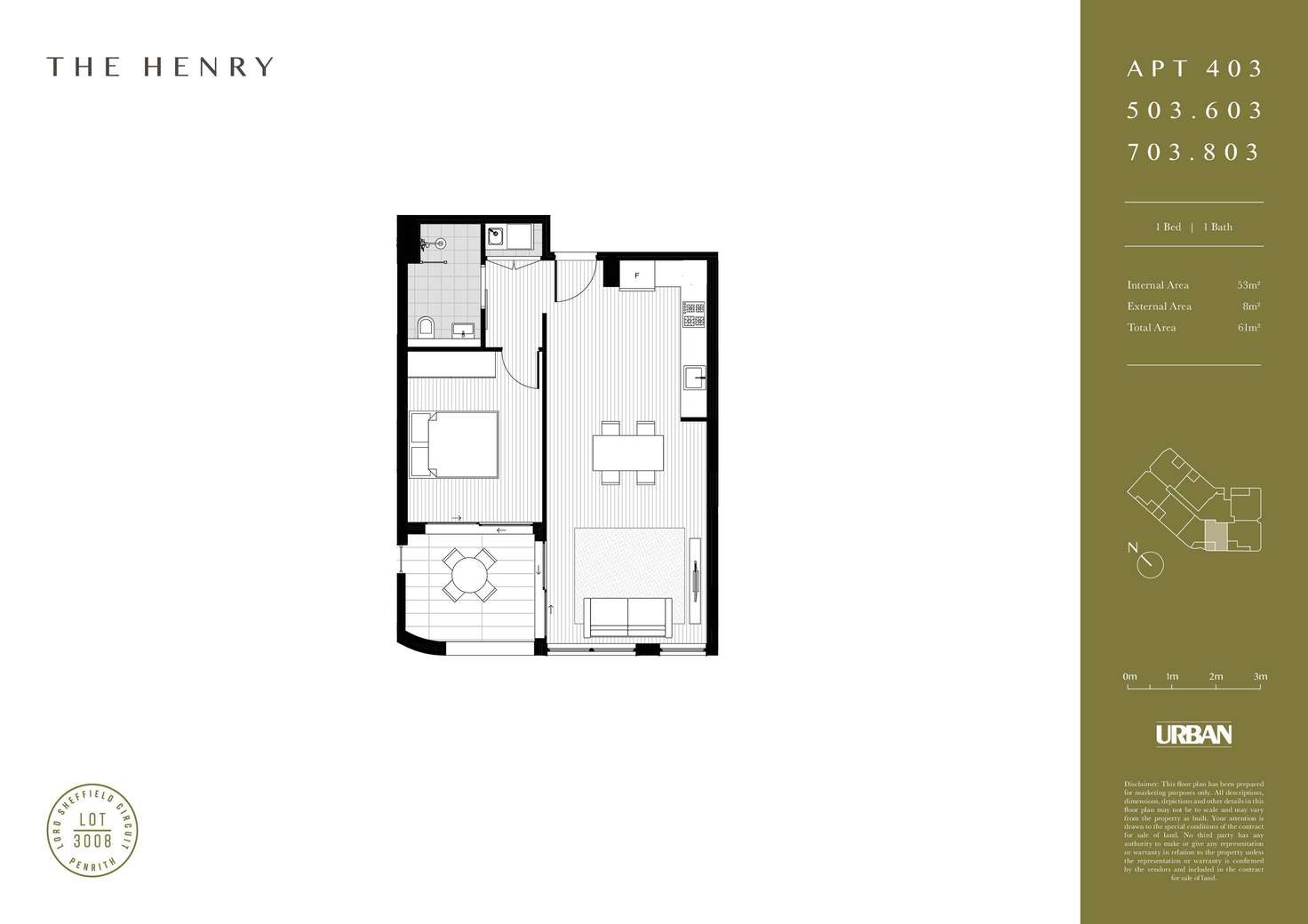 Floorplan of Homely apartment listing, 803/91 Lord Sheffield Circuit, Penrith NSW 2750