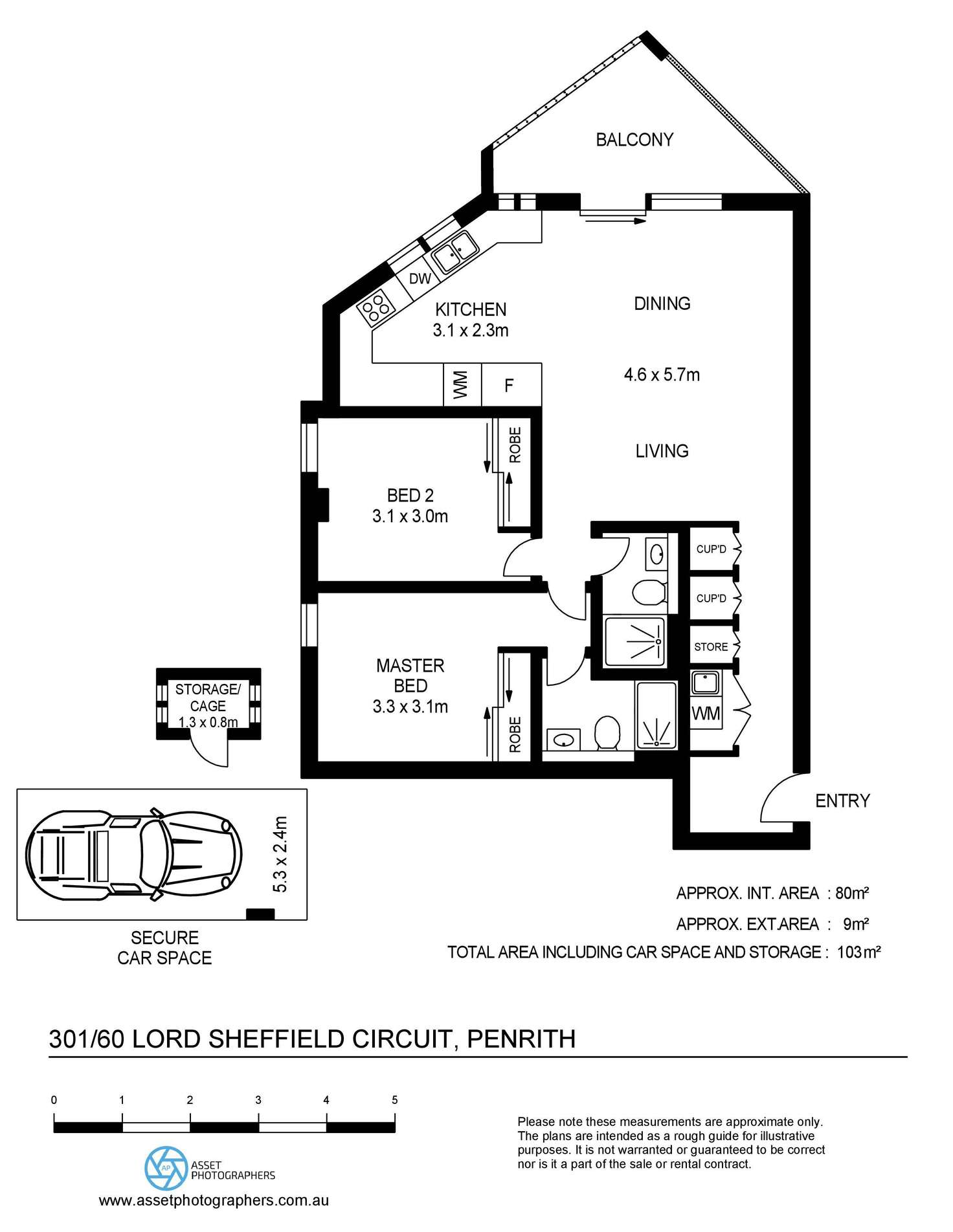 Floorplan of Homely apartment listing, 301/60 Lord Sheffield Circuit, Penrith NSW 2750