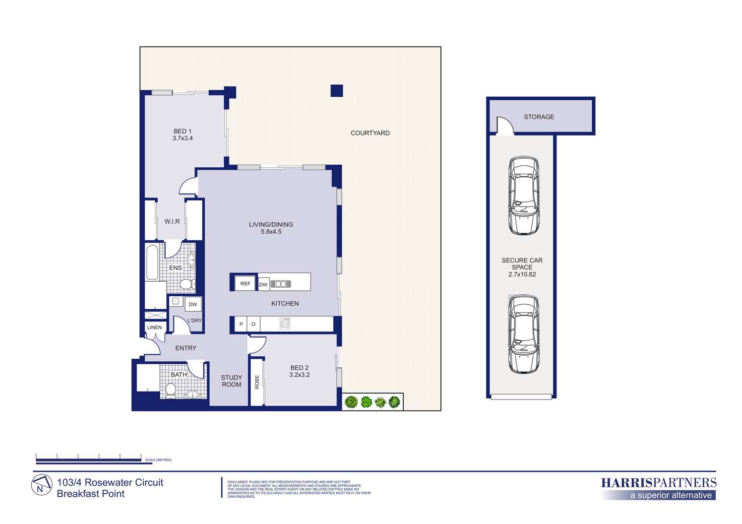 Floorplan of Homely unit listing, 103/4 Rosewater Circuit, Breakfast Point NSW 2137