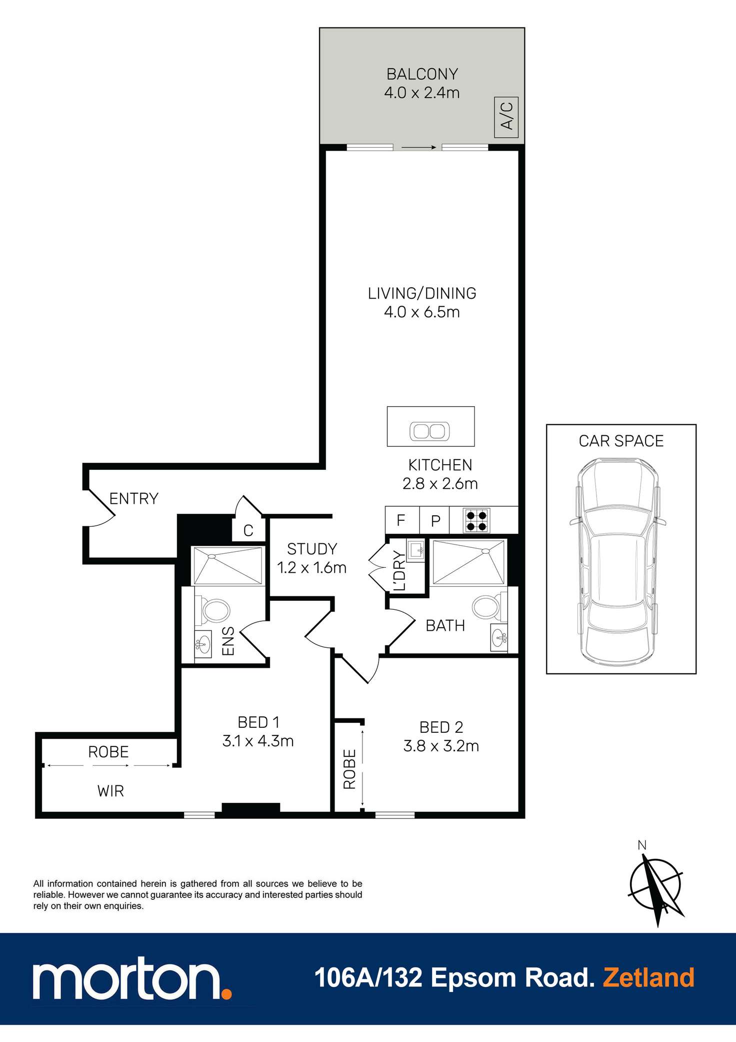 Floorplan of Homely apartment listing, 106A/132 Epsom Road, Zetland NSW 2017