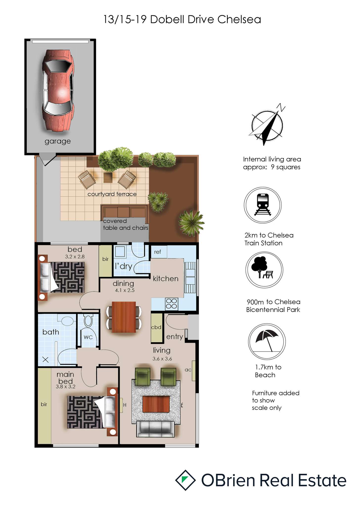 Floorplan of Homely unit listing, 13/15-19 Dobell Drive, Chelsea VIC 3196