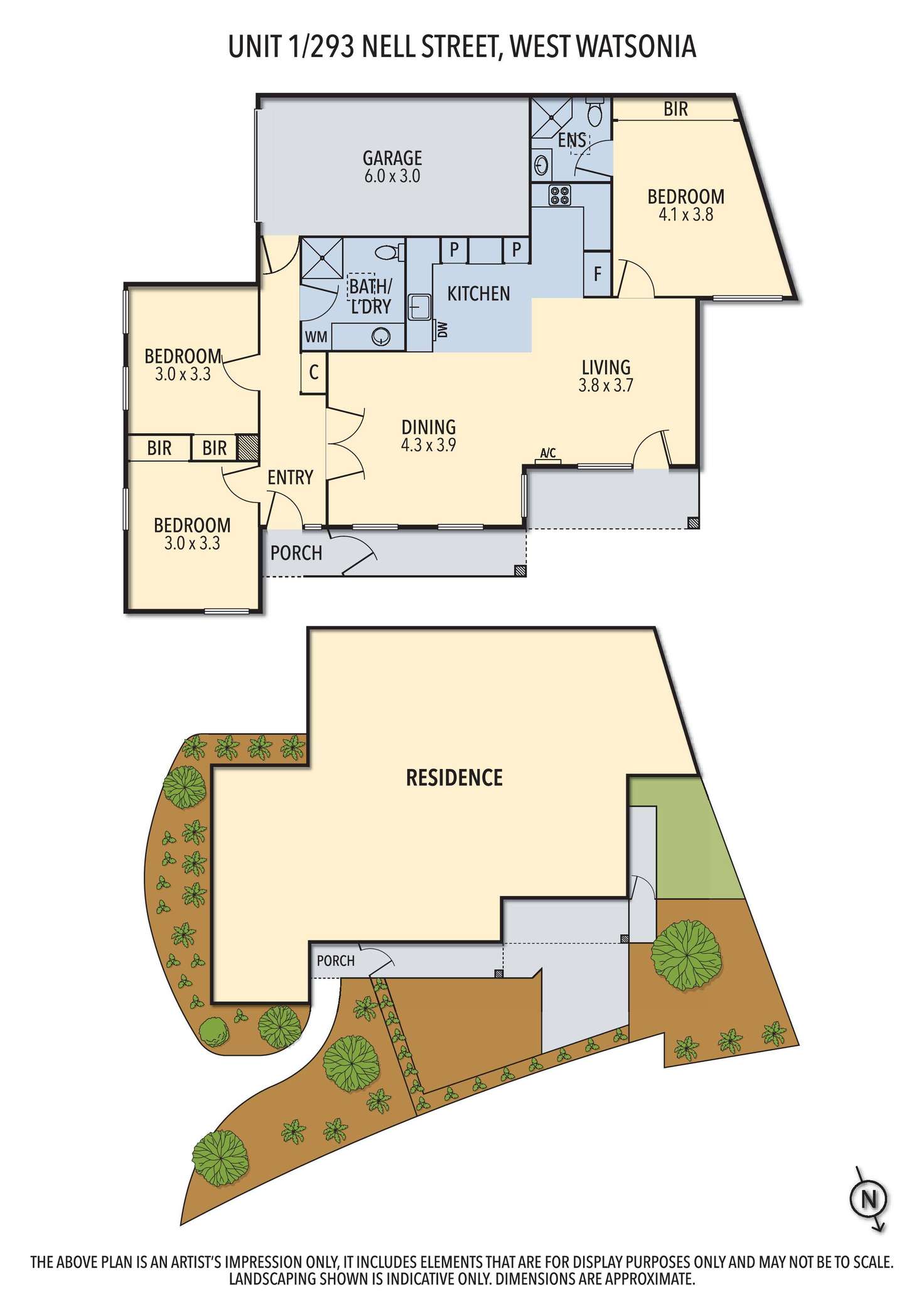Floorplan of Homely unit listing, 1/293 Nell Street West, Watsonia VIC 3087