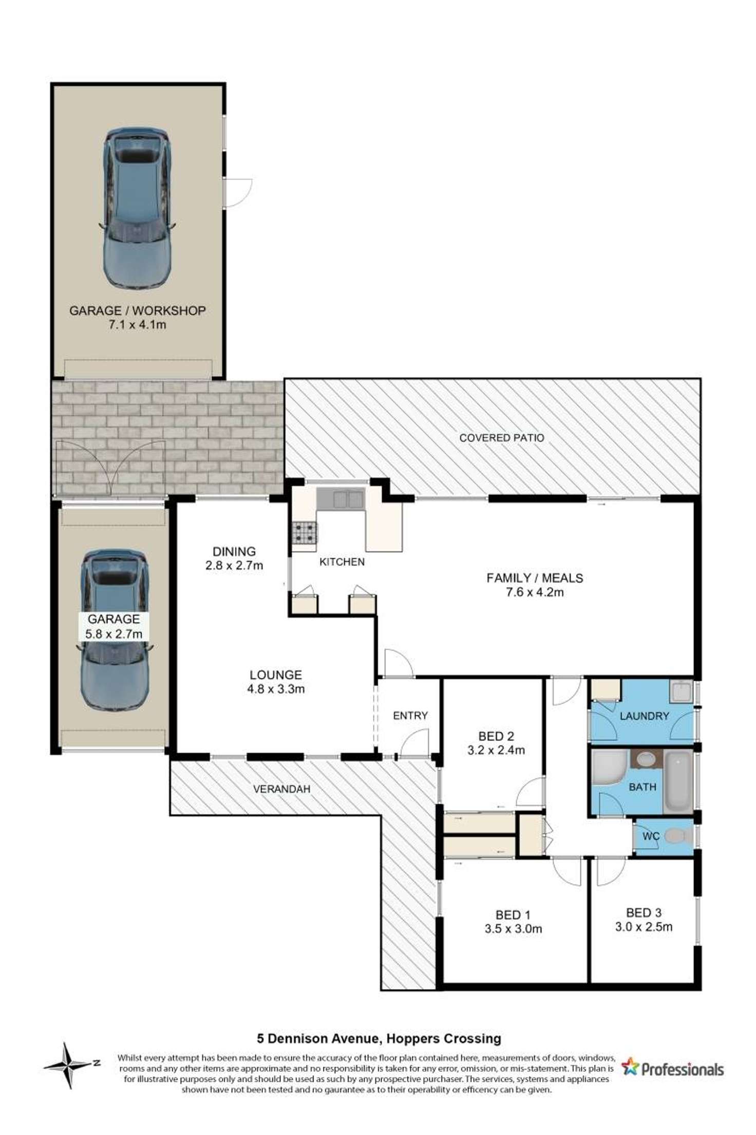 Floorplan of Homely house listing, 5 Dennison Avenue, Hoppers Crossing VIC 3029