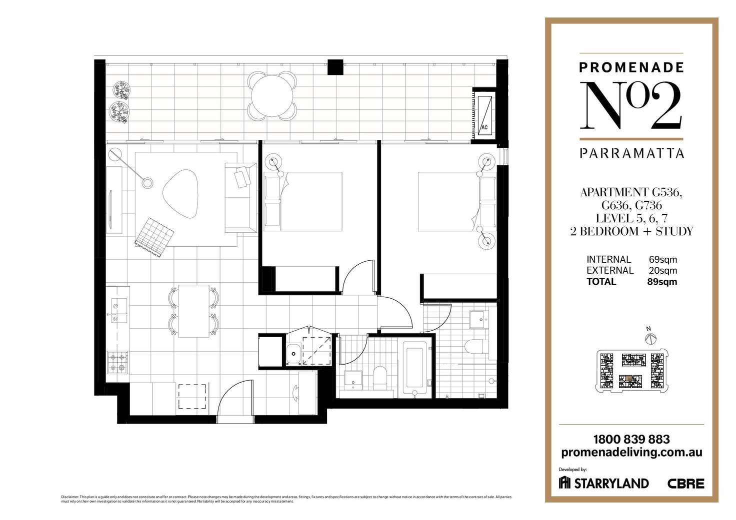 Floorplan of Homely apartment listing, G636/1 Broughton Street, Parramatta NSW 2150