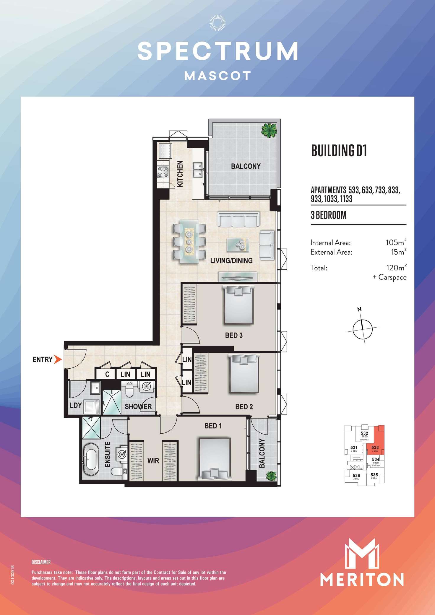 Floorplan of Homely apartment listing, Level 9/933/1 Galloway Street, Mascot NSW 2020