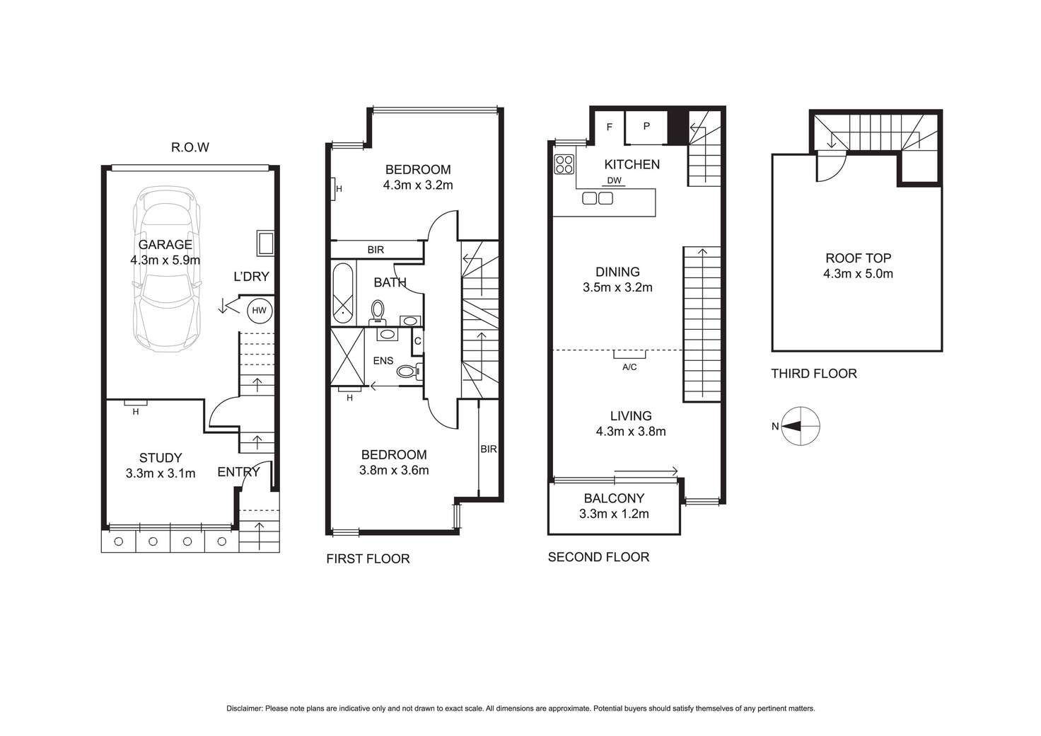 Floorplan of Homely townhouse listing, 12 Little Dryburgh Street South, North Melbourne VIC 3051