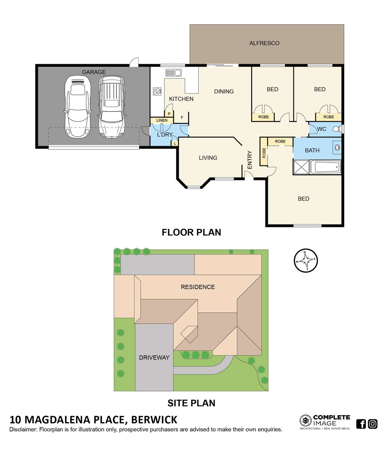 Floorplan of Homely house listing, 10 Magdalena Place, Berwick VIC 3806