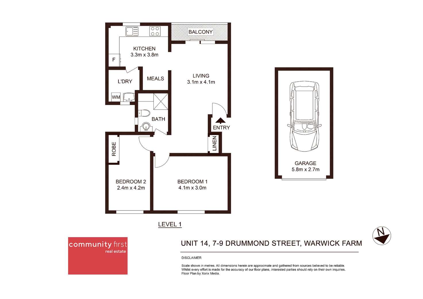 Floorplan of Homely unit listing, 14/7-9 Drummond Street, Warwick Farm NSW 2170