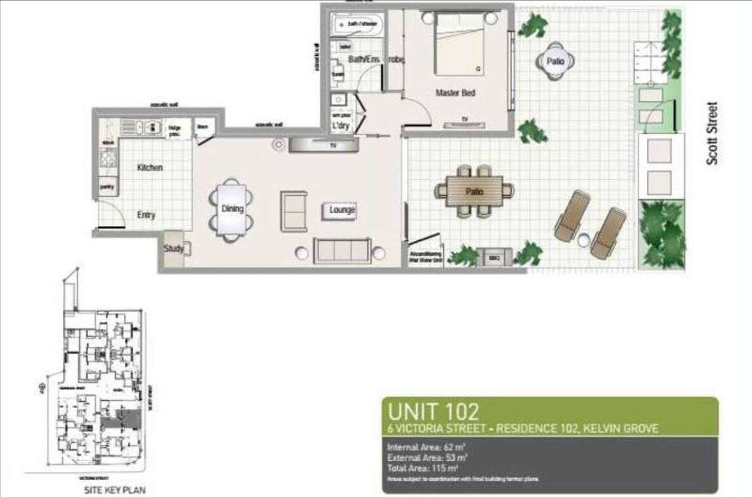 Floorplan of Homely apartment listing, 102/6 Victoria Street, Kelvin Grove QLD 4059