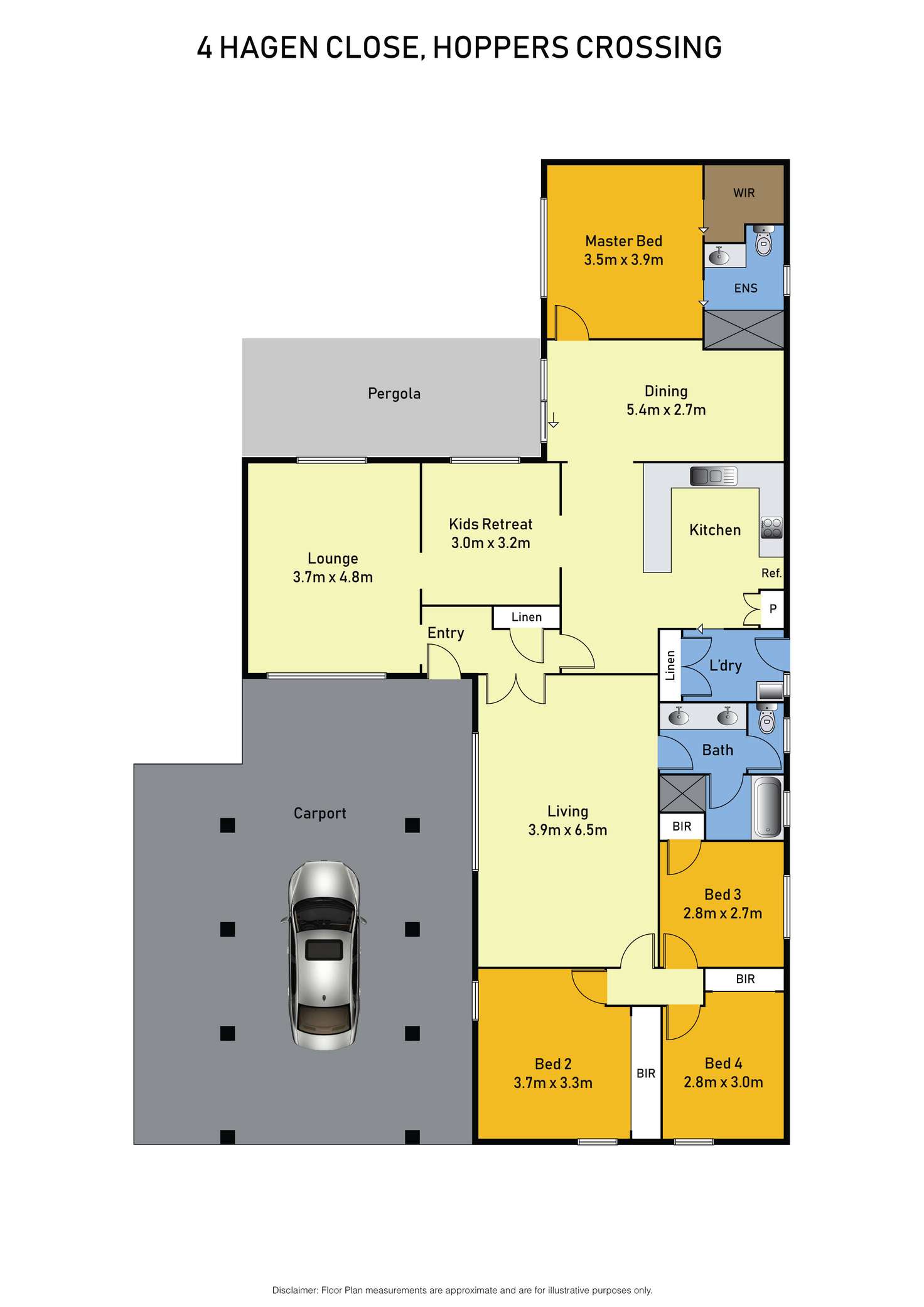 Floorplan of Homely house listing, 4 Hagen Close, Hoppers Crossing VIC 3029